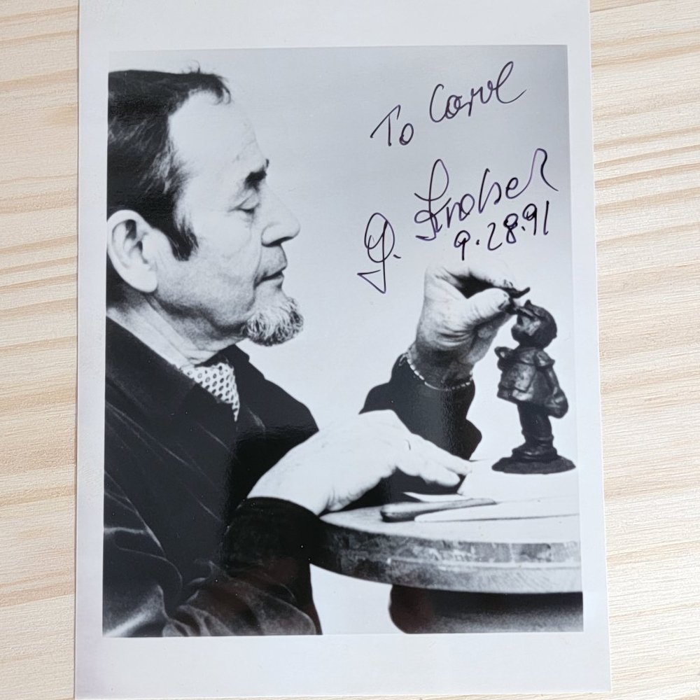 goebel hummel master sculptor autographed and dated photograph